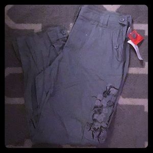 Style and co stretch pants with flower design